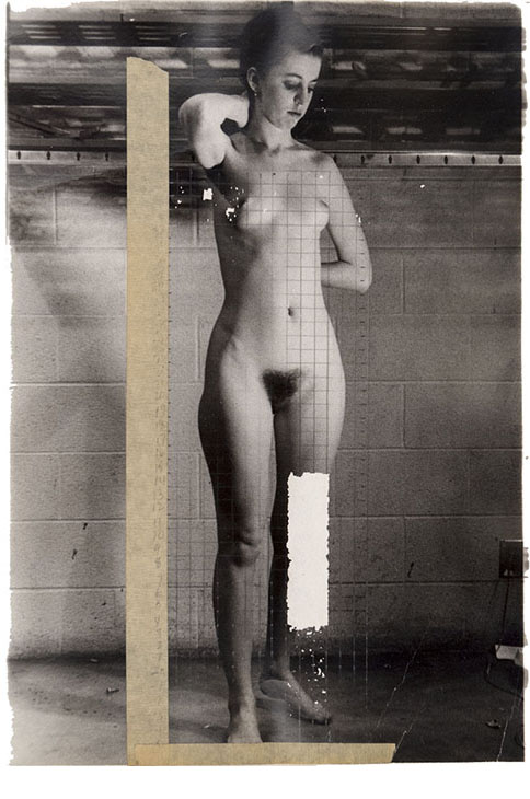 Study for painting, ca. 1968, gelatin silver print, ink, paint and masking tape